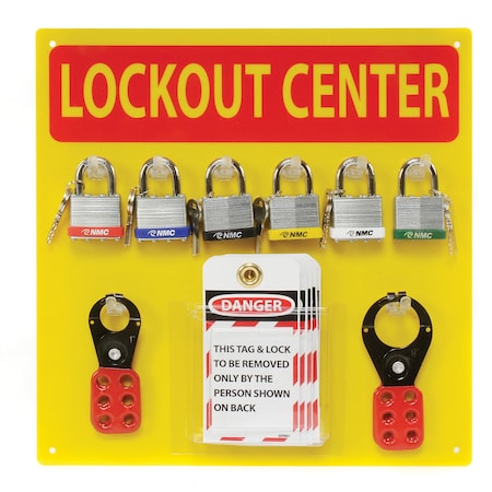 National Marker Co NMC 14W Standard Lockout Center, 10 Tags, Yellow/Red LOB1Y